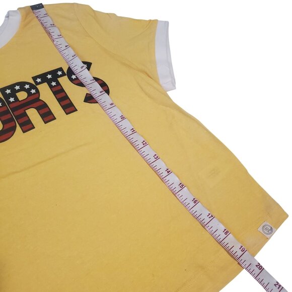 Re- Spun by Marine Layer womens tee shirt Sz small yellow graphic short sleeve - Picture 5 of 12